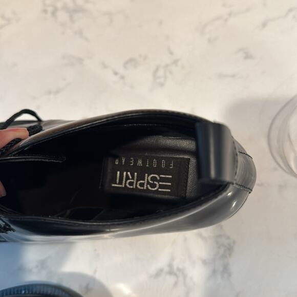 Vintage Esprit black lace up booties 90s grunge school girl minimalist size 5.5 - Picture 9 of 9